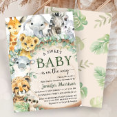 Safari Jungle Animals Baby Shower Tropical Rustic Einladung