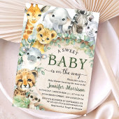 Safari Jungle Animals Baby Shower Tropical Rustic Einladung