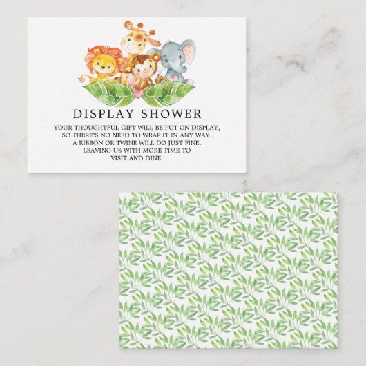 Safari Jungle Animals Babydusche - Geschenkidee Begleitkarte (Vorne/Hinten)