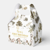 Safari Jungle Animals Birthday Party Favor Box Geschenkschachtel (Rückseite)