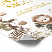 Safari Jungle Animals Birthday Table Sign Poster (Ecke)