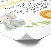 Safari Jungle Animals Birthday Time Capsule Sign Poster (Ecke)