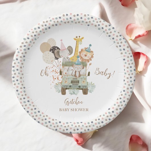 Safari Jungle Animals Boho Baby Dusche Pappteller