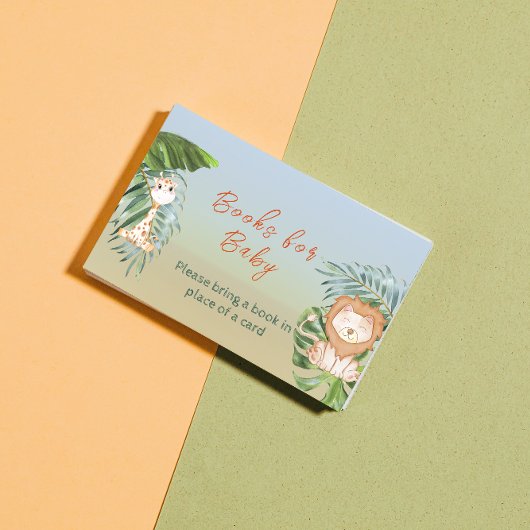 Safari Jungle Animals Book for Baby Showgame Begleitkarte