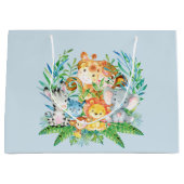 Safari Jungle Animals Boys Baby Shoft Bag Große Geschenktüte (Vorderseite)