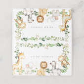 Safari Jungle Animals Buffet Food Labels Platzkarte (Außenseite Aufgefaltet)