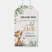 Safari Jungle Animals Geburtstag Geschenkanhänger (Rückseite)