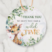 Safari Jungle Animals Geburtstag Geschenkanhänger (Rückseite)