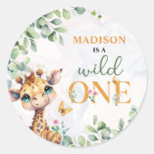 Safari Jungle Animals Geburtstag Runder Aufkleber (Vorderseite)