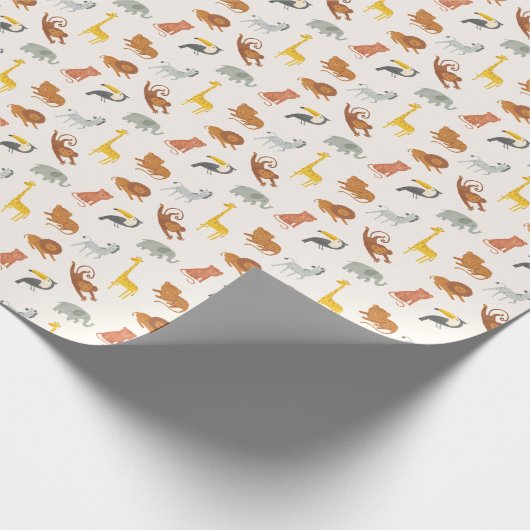 Safari Jungle Animals Geschenkpapier (Ecke)