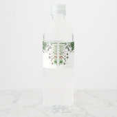 Safari Jungle Animals Greenery Wild One Birthday Wasserflaschenetikett (Rückseite)