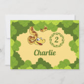 Safari Jungle Animals Niedliches Foto Geburtstagsp Einladung (Rückseite)