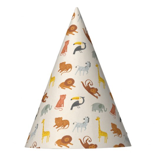Safari Jungle Animals Partyhütchen (Vorderseite)