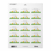 Safari Jungle Animals Script Niedlich Baby Dusche Adressaufkleber (Vorne)