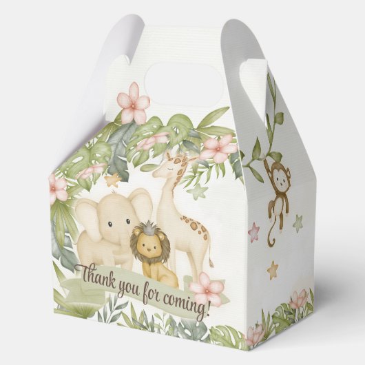 Safari Jungle Animals Themed Party Box Geschenkschachtel (Rückseite)