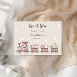 Safari Jungle Animals Train Baby Dusche Vielen Dan Karte