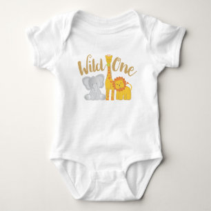 Safari Jungle Animals Wild Ein Geburtstag Baby Strampler