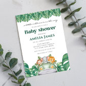Safari Jungle Animals Wild Ein Junge Babydusche Einladung
