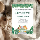 Safari Jungle Animals Wild Ein Junge Babydusche Einladung