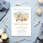 Safari Jungle Animals Wild Ein Junge Babydusche Einladung