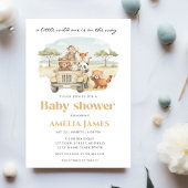 Safari Jungle Animals Wild Ein Junge Babydusche Einladung