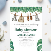 Safari Jungle Animals Wild Ein Junge Babydusche Einladung