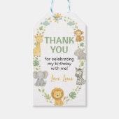 Safari Jungle Animals Wild One Birthday Thank You Geschenkanhänger (Vorderseite)