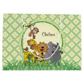 Safari Jungle Baby Animals Baby Dusche Große Geschenktüte (Rückseite)