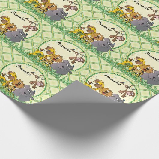 Safari Jungle Baby Animals Geschenkpapier (Ecke)