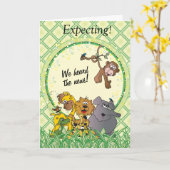 Safari Jungle Baby Animals Karte (Gelbe Blume)