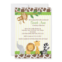 Safari Jungle Baby Boy Dusche Einladung