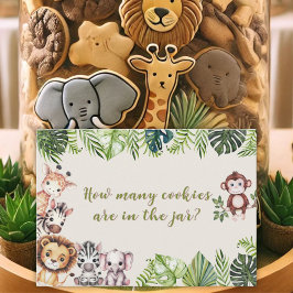 Safari Jungle Baby Dusche Cookie Jar Guessing Game Platzkarte