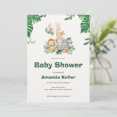 Safari Jungle Baby Dusche Einladung (Stehend Vorderseite)