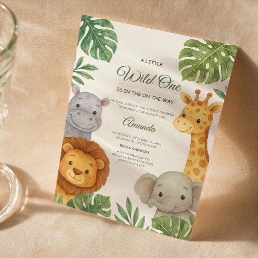 Safari Jungle Baby Dusche Einladung