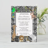 Safari Jungle Baby Dusche Einladung (Stehend Vorderseite)