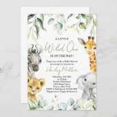 Safari Jungle Baby Dusche Einladung (Vorne/Hinten)