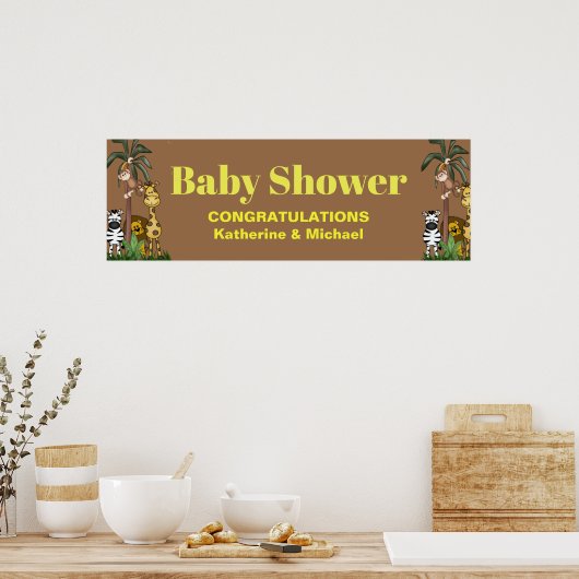 Safari Jungle Baby Dusche Party Banner Poster (Küche)