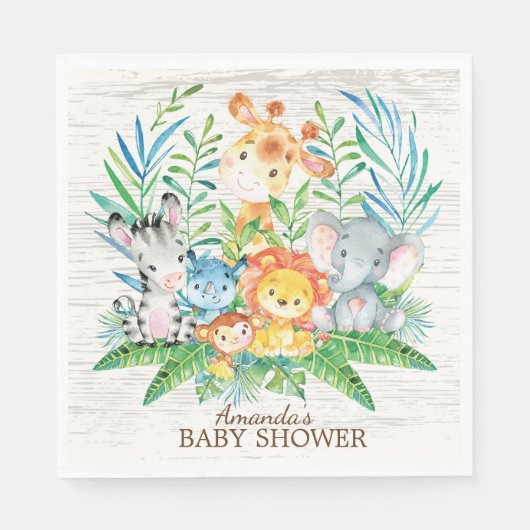 Safari Jungle Baby Duschpapier Napkins Serviette (Vorderseite)