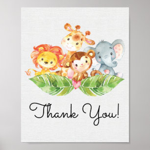 Safari Jungle Baby Duschzeichen Poster