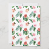 Safari Jungle Baby Girl Dusche Tropisch Einladung (Rückseite)