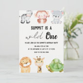 Safari Jungle Baby Invite Einladung (Stehend Vorderseite)