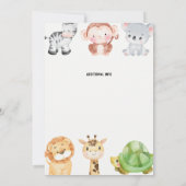 Safari Jungle Baby Invite Einladung (Rückseite)