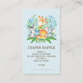 Safari Jungle Baby Showdusche Windeln Raffle Ticke Begleitkarte