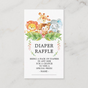Safari Jungle Baby Showdusche Windeln Raffle Ticke Begleitkarte