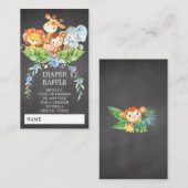 Safari Jungle Baby Showdusche Windeln Raffle Ticke Begleitkarte (Vorne/Hinten)