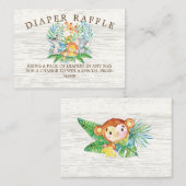 Safari Jungle Baby Showdusche Windeln Raffle Ticke Begleitkarte (Vorne/Hinten)