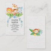 Safari Jungle Baby Showdusche Windeln Raffle Ticke Begleitkarte (Vorne/Hinten)