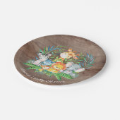 Safari Jungle Baby Shower 7" Plättchen Pappteller (Schrägansicht)