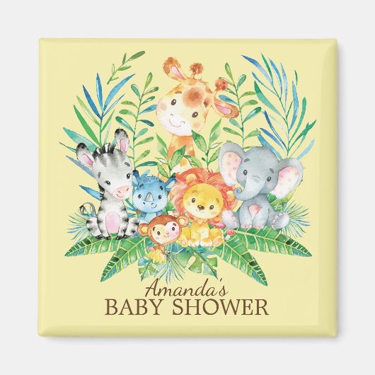 Safari Jungle Baby Shower Favor Magnet (Vorne)