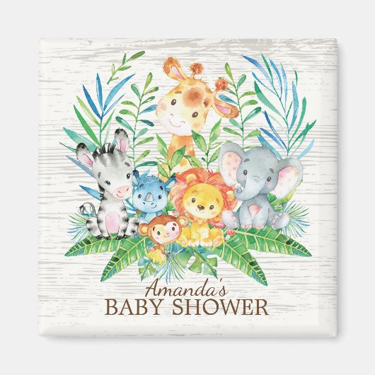 Safari Jungle Baby Shower Favor Magnet (Vorne)